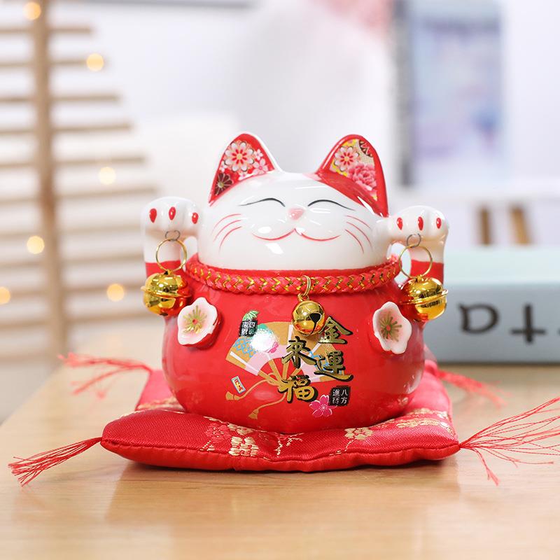 小号招财业猫摆件店铺开品创意存钱储礼蓄罐发财猫银HM-01902前收