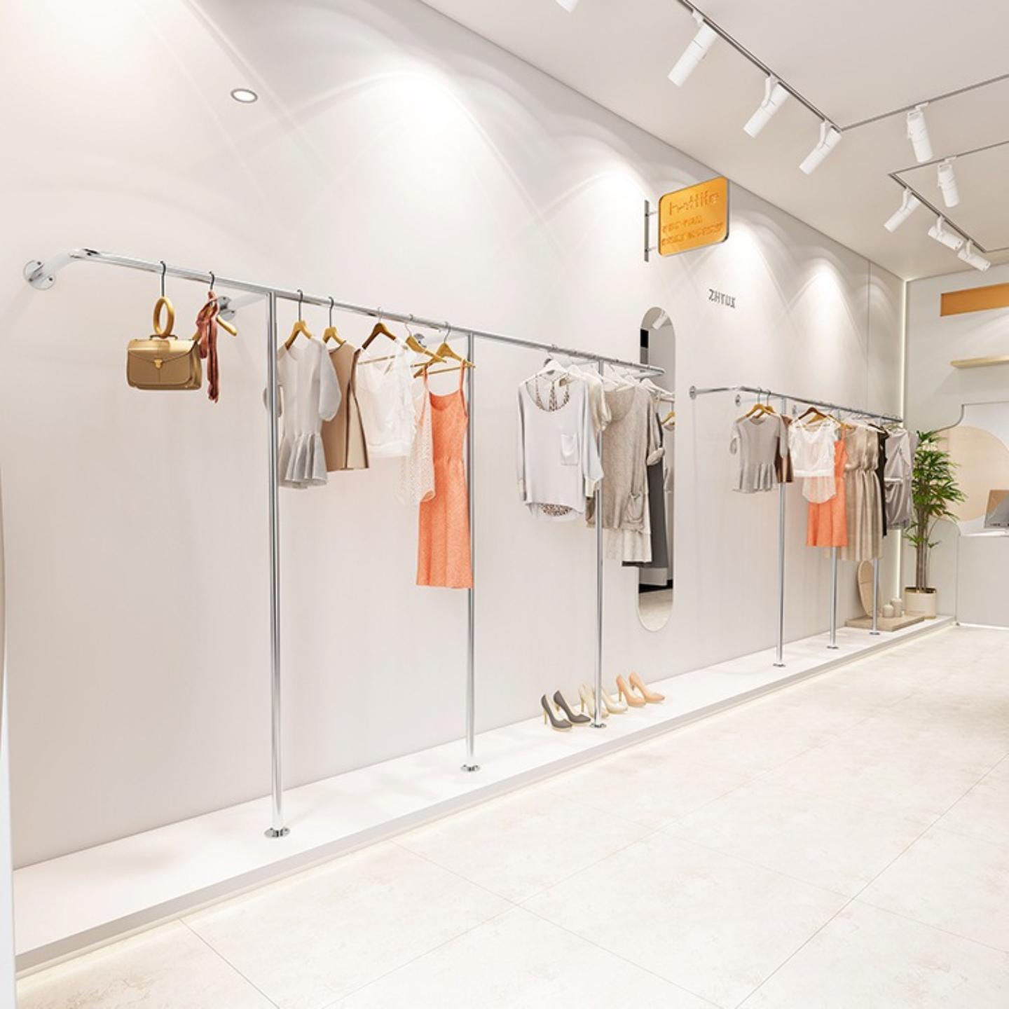 服装店展示架上墙壁挂式货架