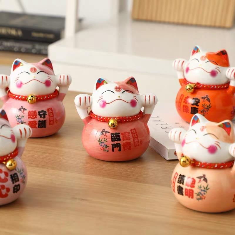 陶瓷日式收招财猫摆269件存储蓄罐开业银台家居面桌送礼品钱招财