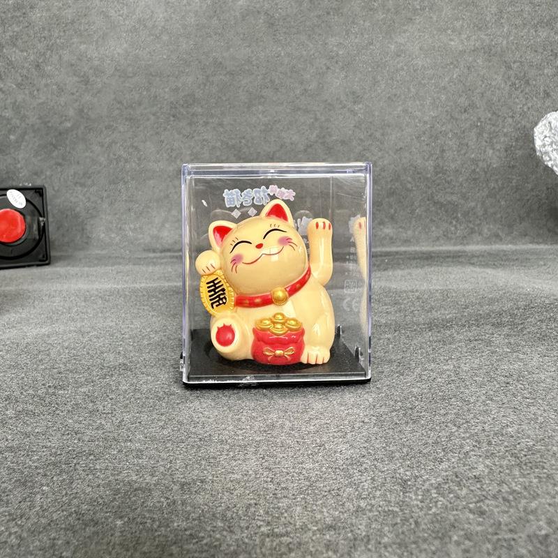 小手号地摇太阳能招财猫招手风水猫汽车摆件货礼品蛋糕装饰年摊.