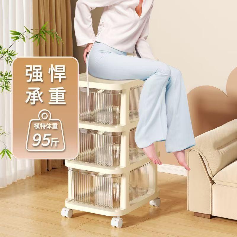 严选手车推置物架简易零食婴物儿用地YZ-0010品储架可移动落玩具