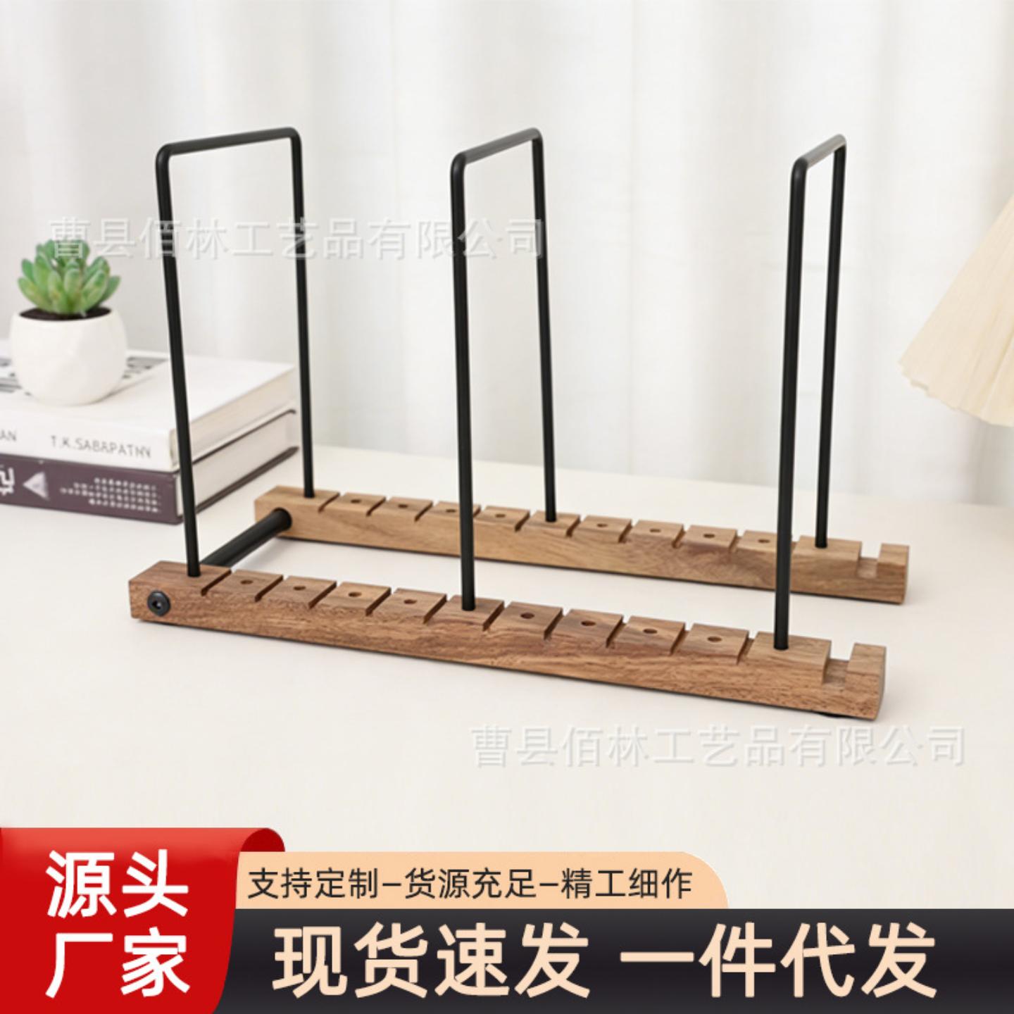木质黑胶唱片架家用桌面铁木结合