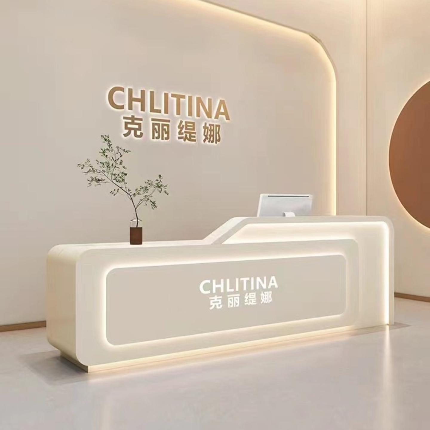 烤漆美容院前台收银台服装店圆弧