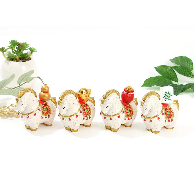 新中式潮马摆件创意茶宠装品开国业礼饰物众工位桌面摆件小工业品图片