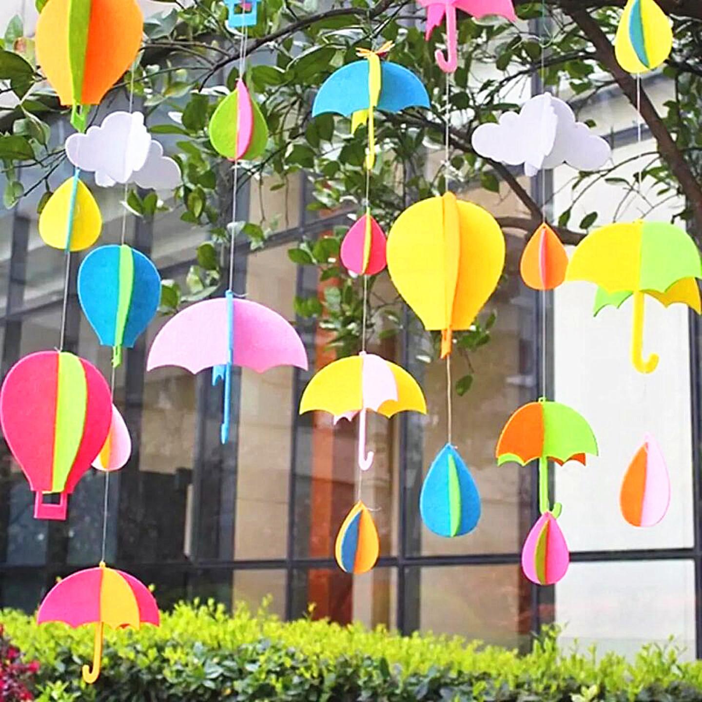 免裁剪不织布挂饰DIY教室走廊