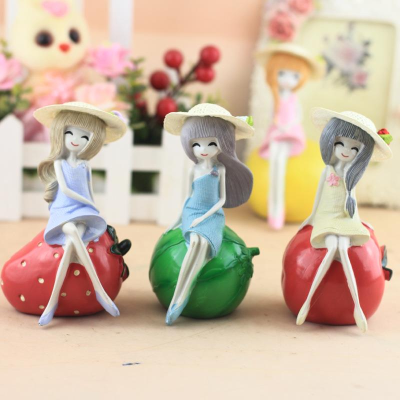 创艺意水果女孩水果小女孩树脂摆工品客厅卧室家居装饰品玩偶件级