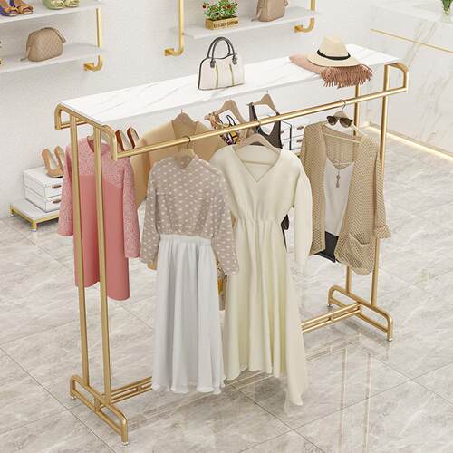 服装店展示架金色中岛陈列架女装