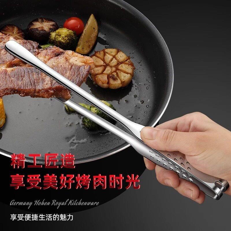 烧163L不锈钢韩式烤肉夹加厚防子烫烤夹厨房料理牛排自助316烤肉