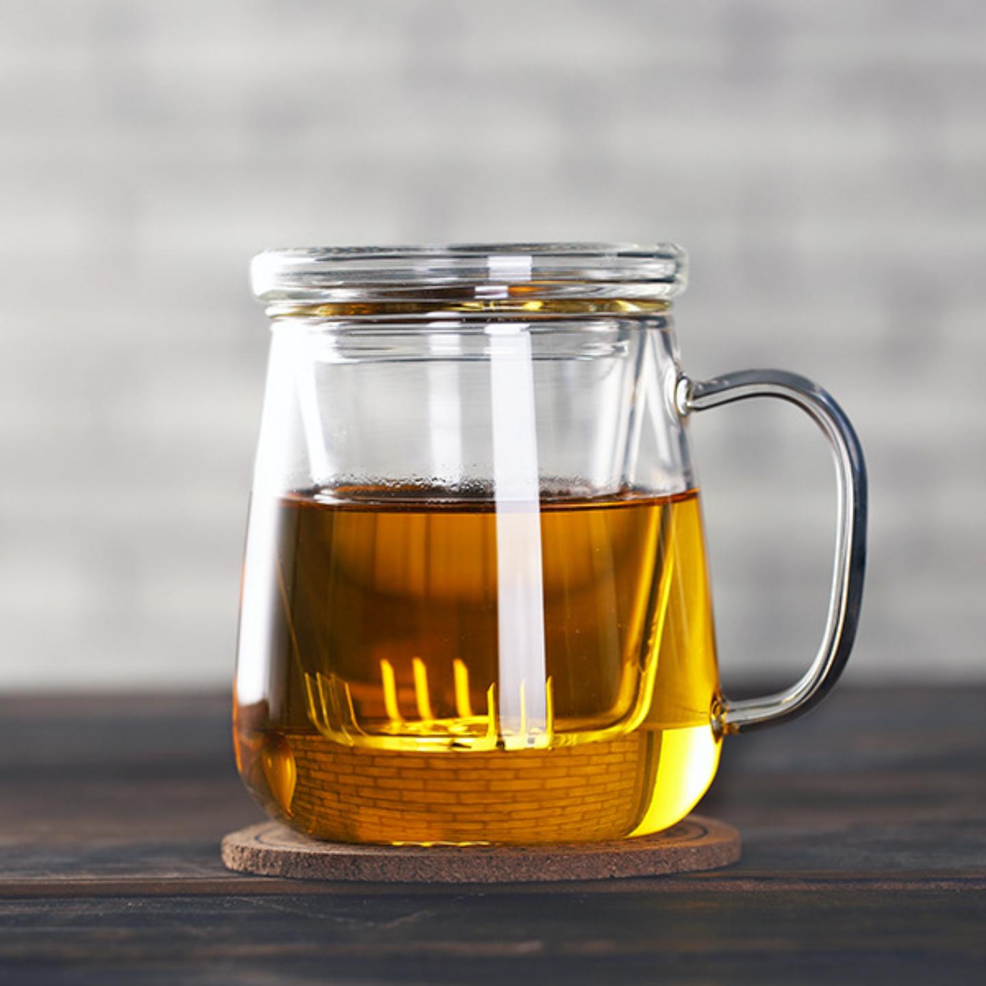 耐热玻璃花茶杯创意带过滤茶具
