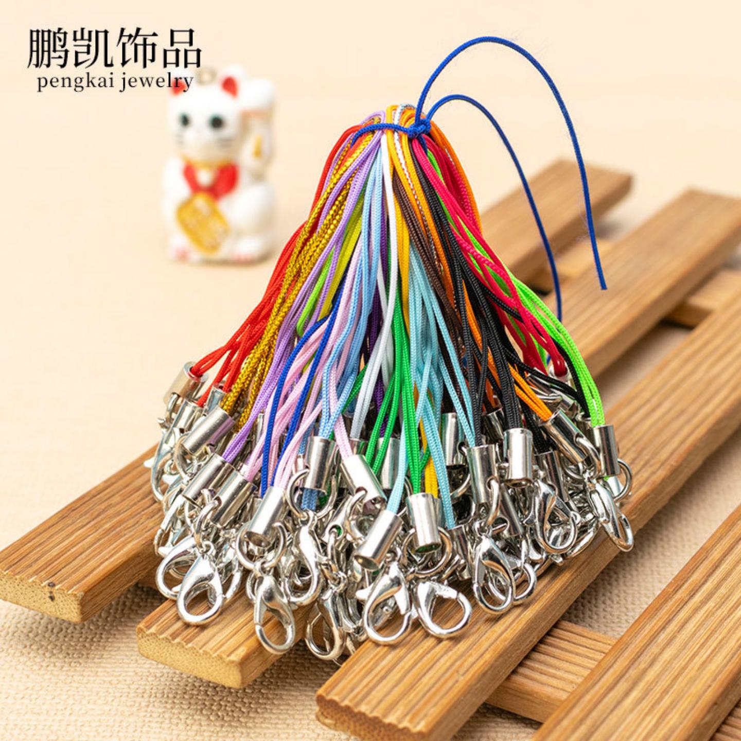 100条彩色挂绳单圈龙虾扣手机绳图片
