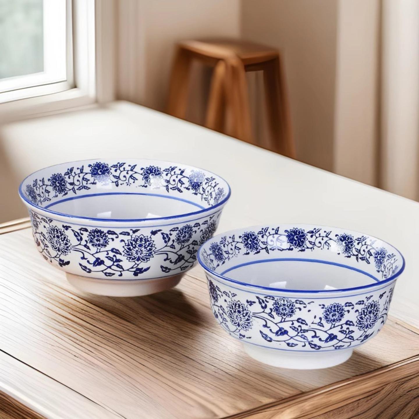 青花瓷碗陶瓷餐具大碗汤碗商用