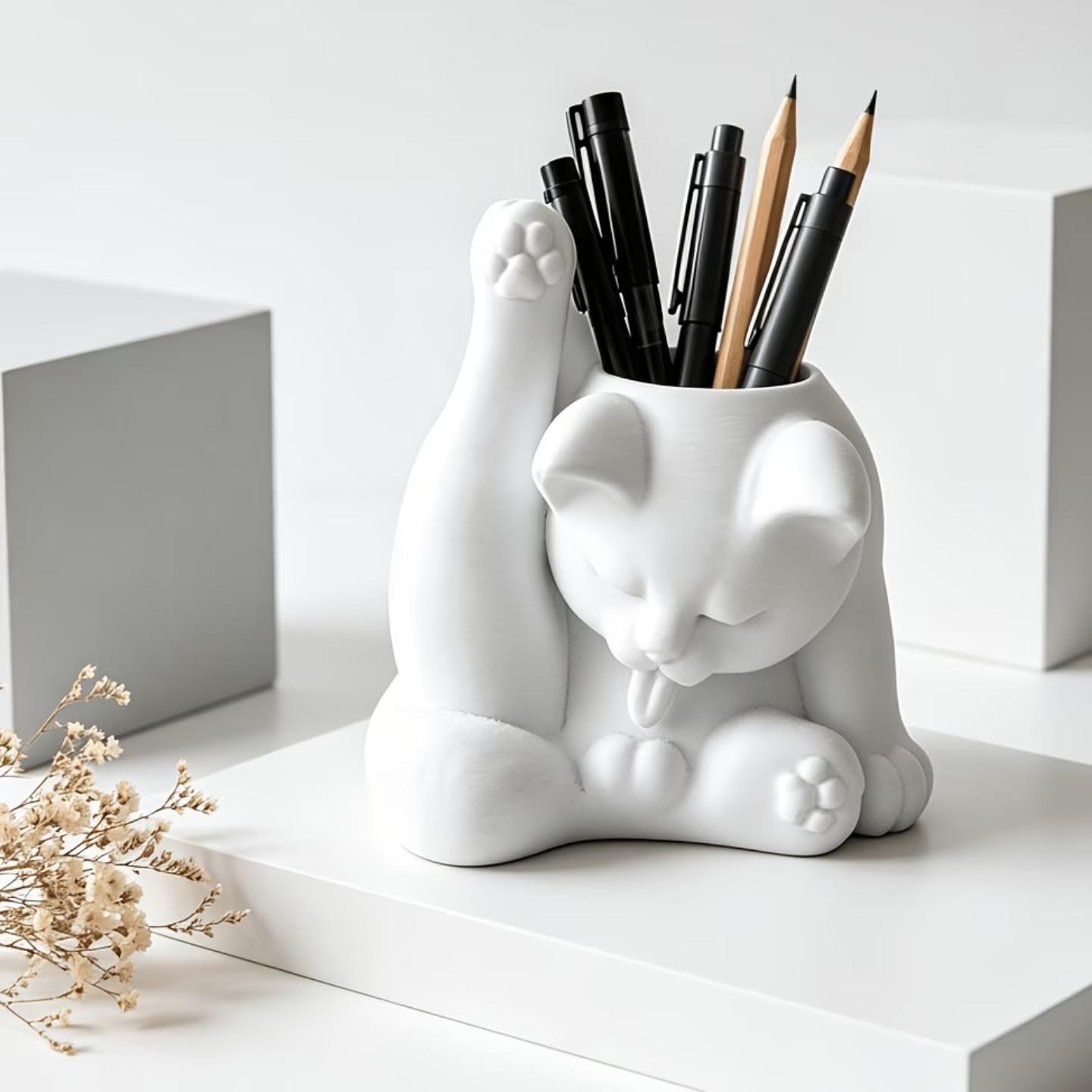 可爱猫咪笔筒3D打印小猫摆件搞怪