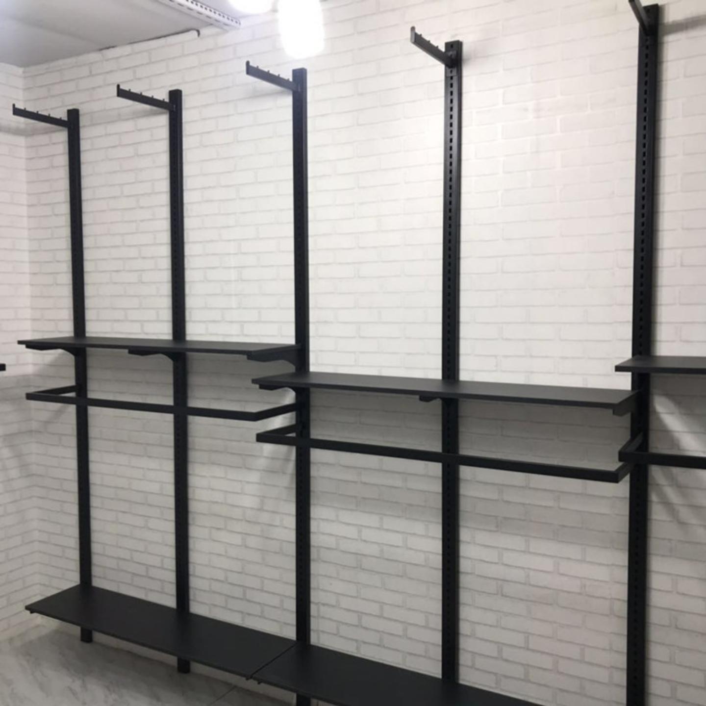 定制服装店货架上墙式展示架双层挂衣架男女装店中岛柜挂衣服