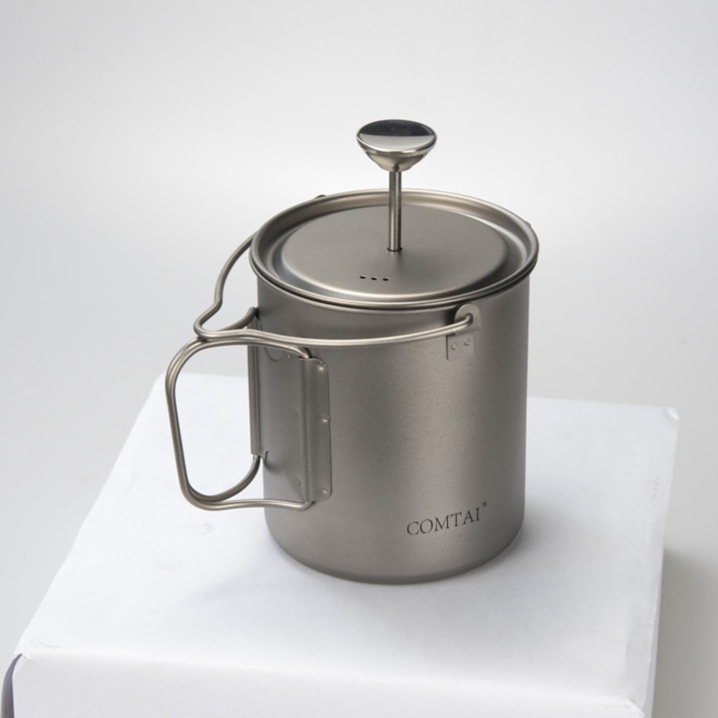 康钛纯钛法压泡茶壶手冲咖啡壶煮