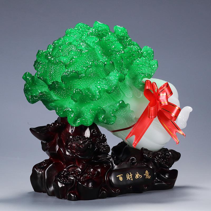 百财意玉白菜如摆件创购意家居办公室设开业招财促销019团礼摆品