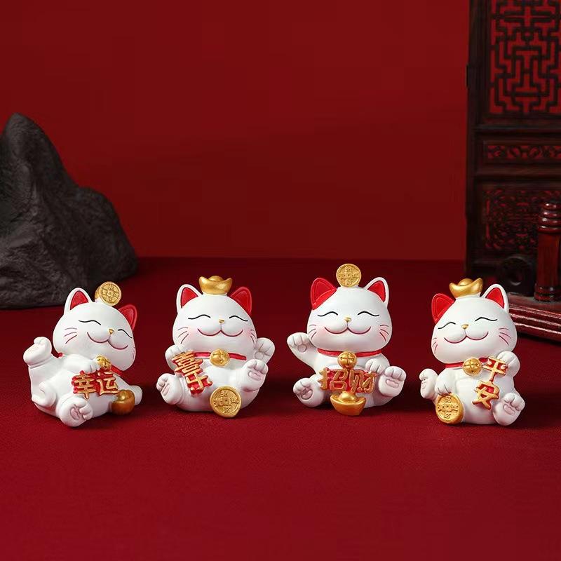 招猫财猫摆件乔迁开业新礼物年伴手礼国可爱潮小车载装饰树D-ZCM-