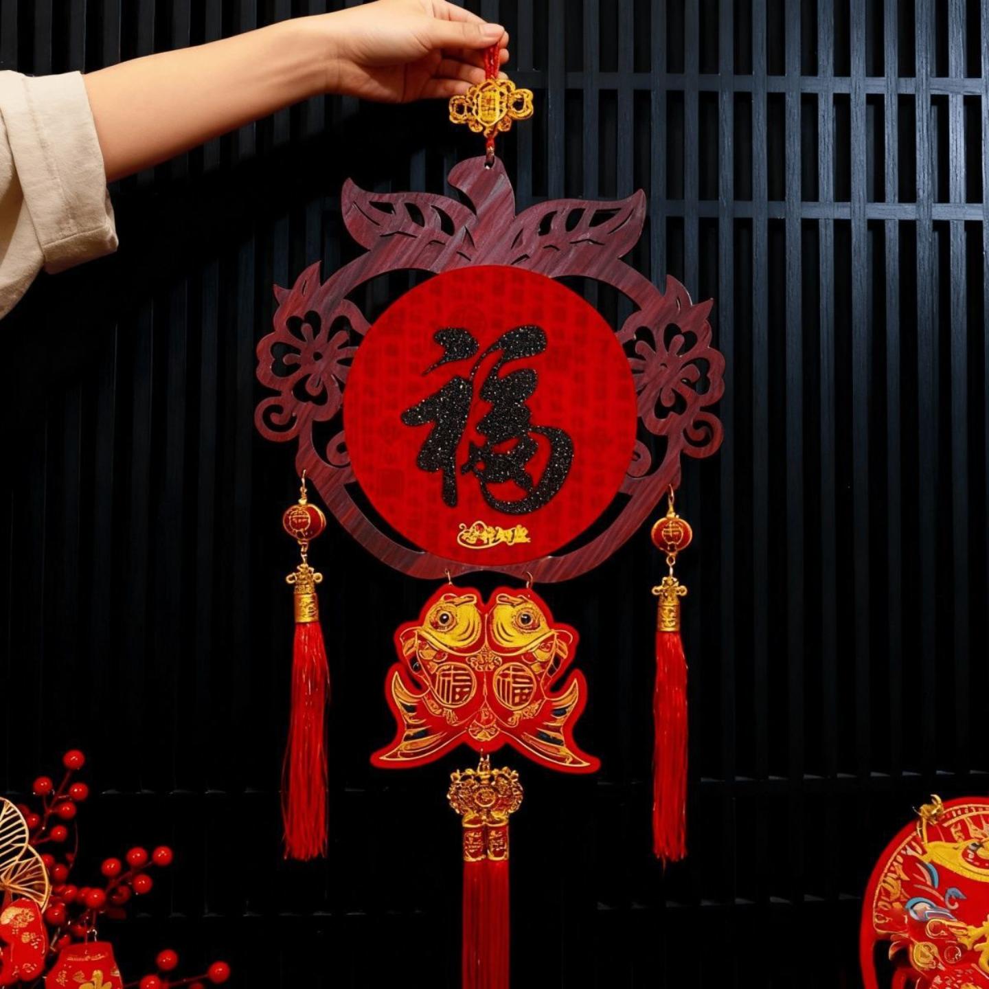 【木制挂件】新年平安福牌墙面
