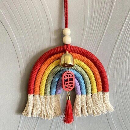 ns节日装饰i新年20251021春节挂饰铃风流苏挂件彩虹编织挂门上饰