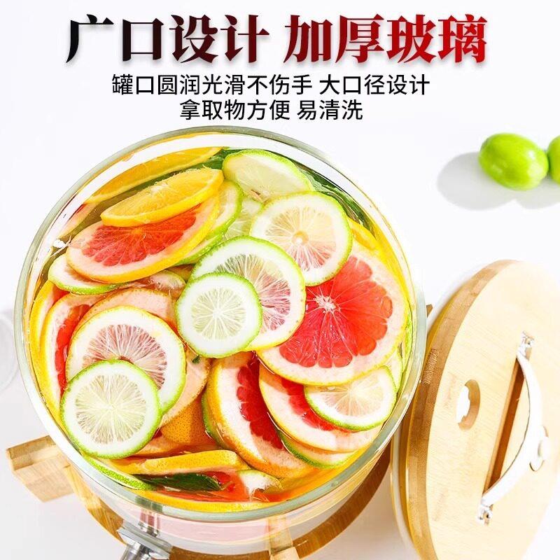 冷水乐壶凉水檬壶玻果汁桶可璃饮料桶容器耐温柠水果茶桶可乐桶泡