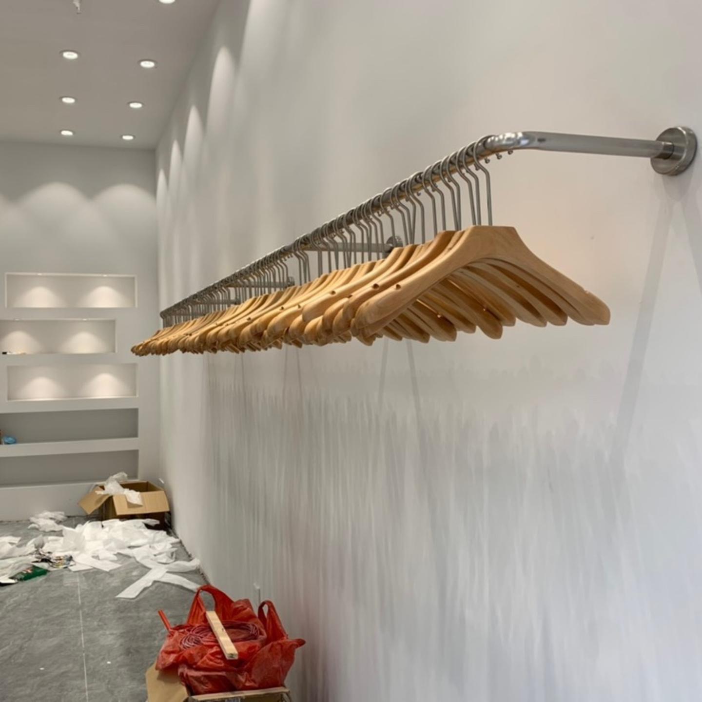 不锈钢服装店上墙展示架壁挂式