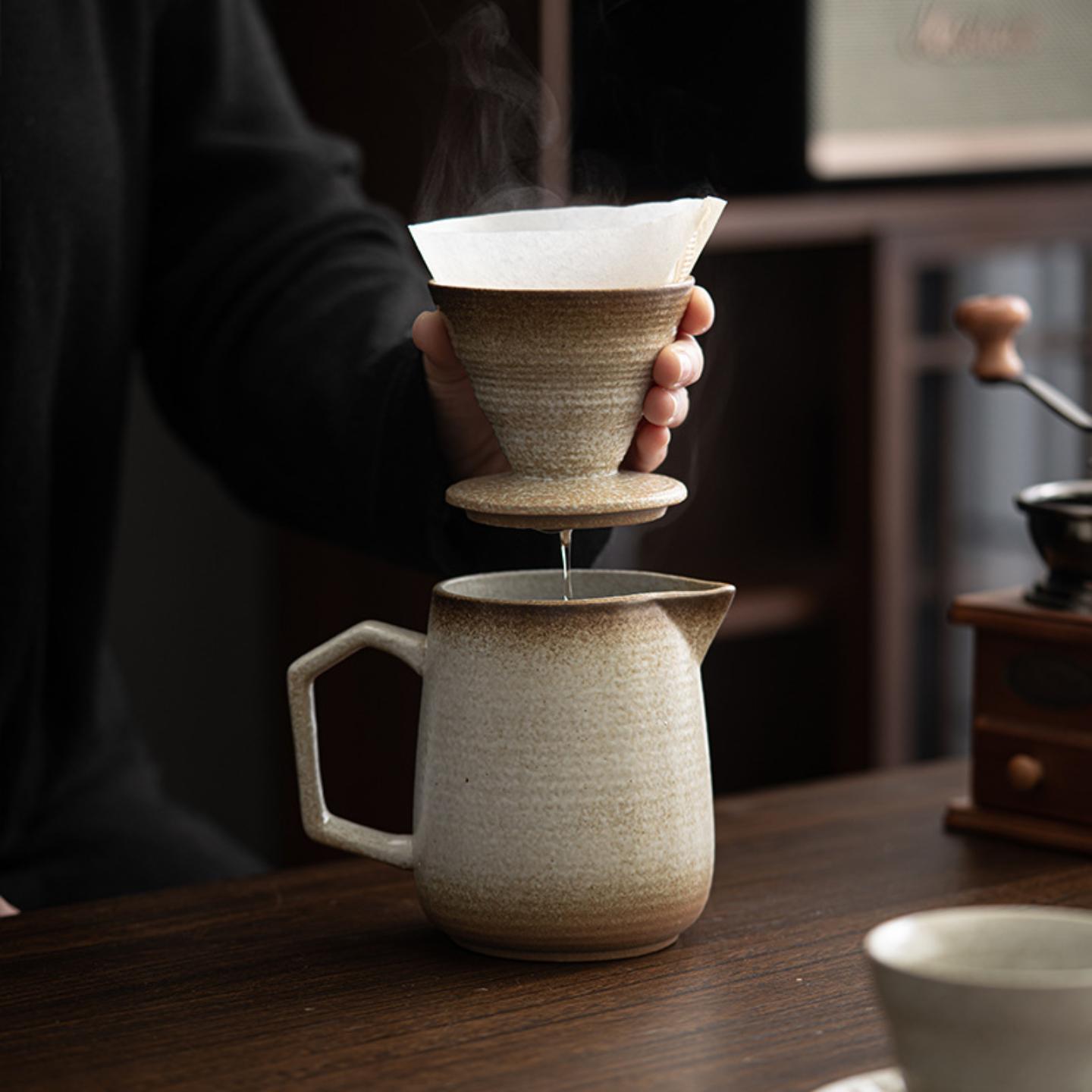 陶瓷手冲咖啡壶套装咖啡滤杯
