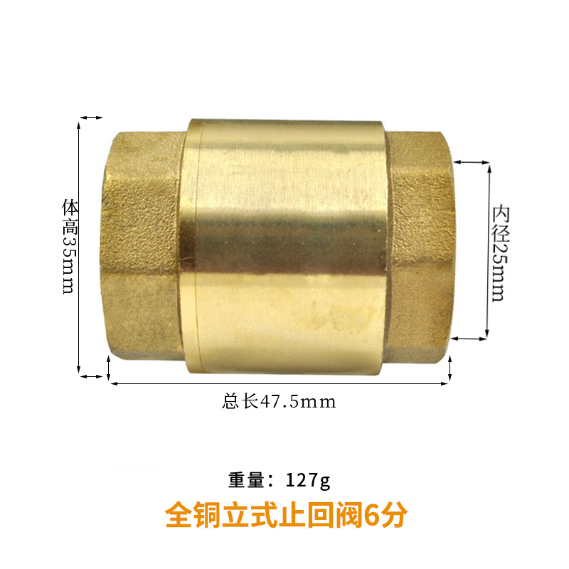 黄铜卧式立式带滤网止回阀摇摆式水表前止回阀回水阀W单向阀铜底