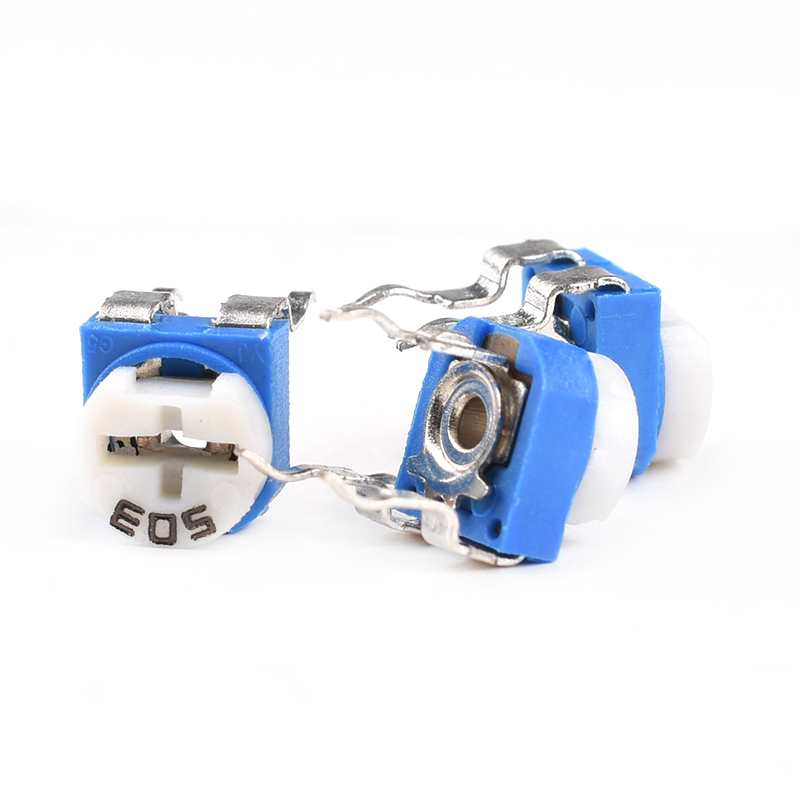 RM065卧式蓝白可调电位器1K2K5K10K20K50K100R200K500K1M 201 501