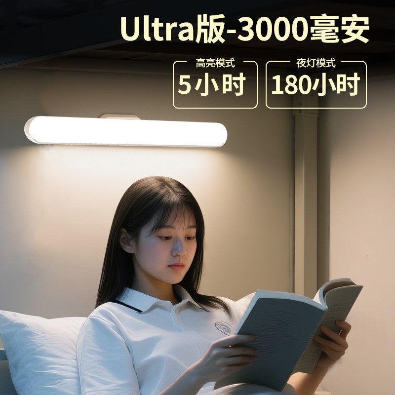 床头阅读灯护眼充电壁挂磁吸看书灯寝室卧室壁灯宿舍上铺灯床上用