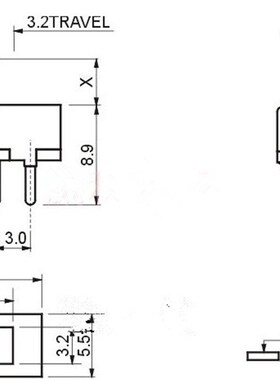 SS12F17 G3/4/5/6/7 拨动开关 单排2档3脚 柄高5MM 小型 滑动开关