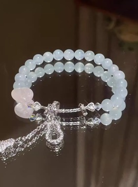 芋头波波天然水晶手链葫芦是镀银