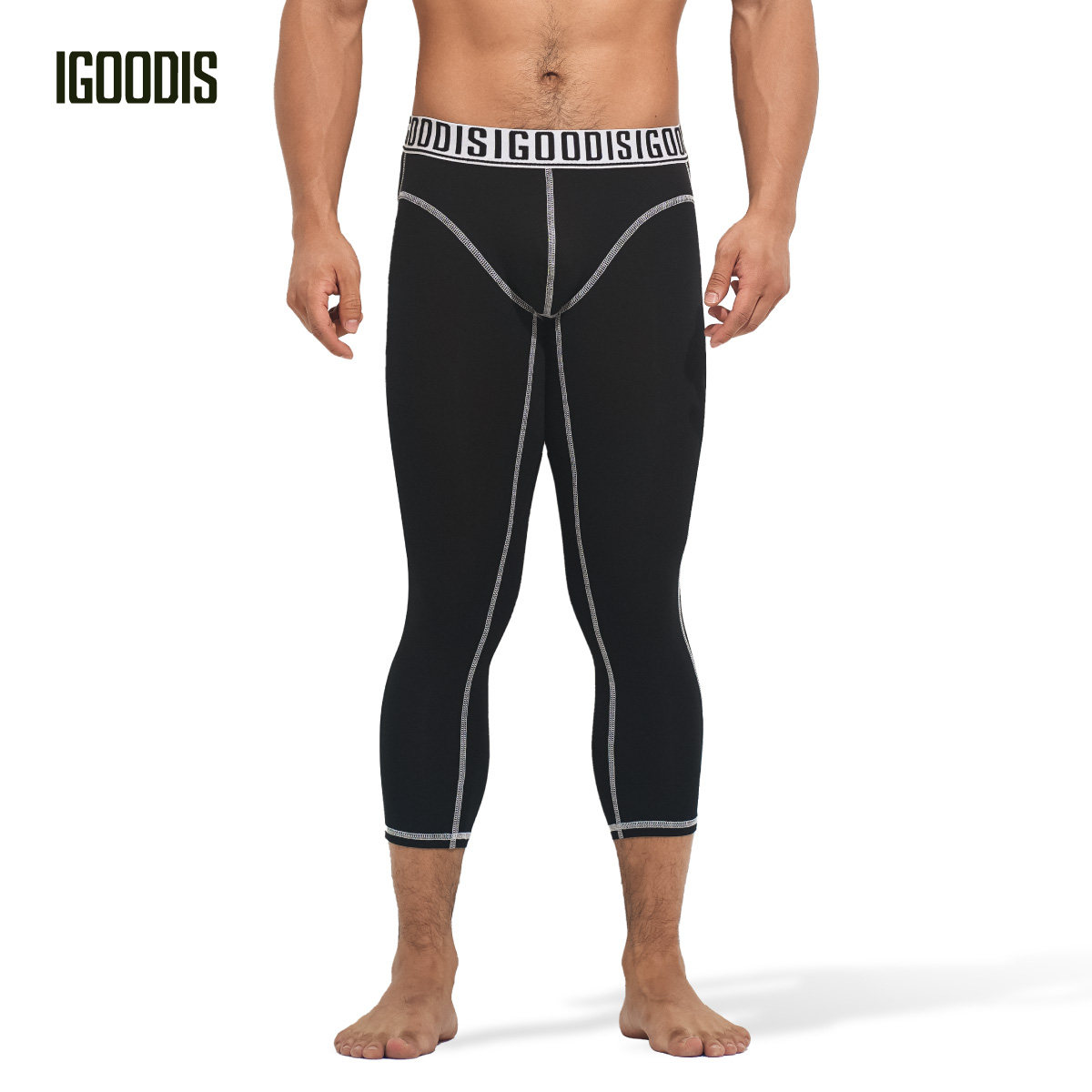 igoodis男士七分秋裤 薄款修身保暖裤莫代尔棉衬裤运动打底裤青年,女士内衣/男士内衣/家居服,保暖裤,淘宝优惠券,粉丝福利购,淘宝优惠卷