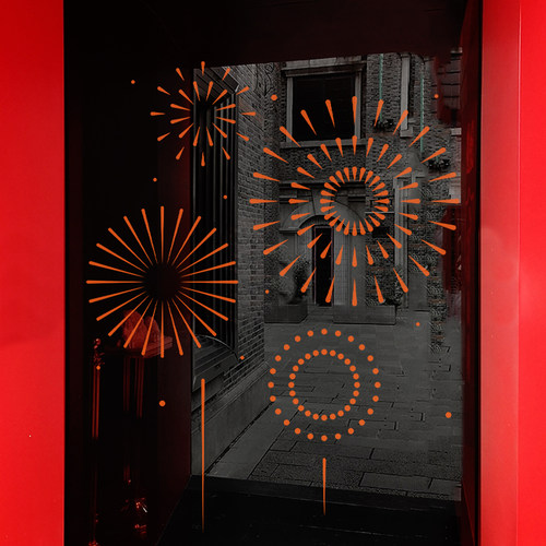 2026节日烟花贴画玻璃门静电贴纸