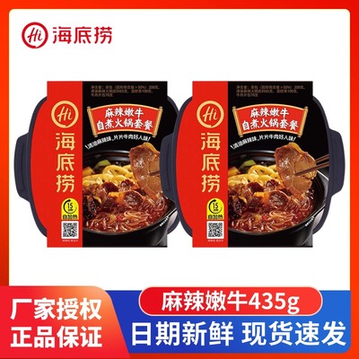 海底捞麻辣嫩牛自煮火锅套餐435g*2盒自热即食速食户外方便小火锅