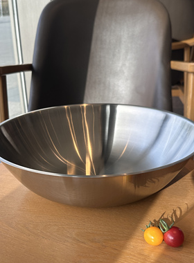 出口德国18/10不锈钢盆子和面洗菜盆火锅盆燃气电磁炉通用30-36cm