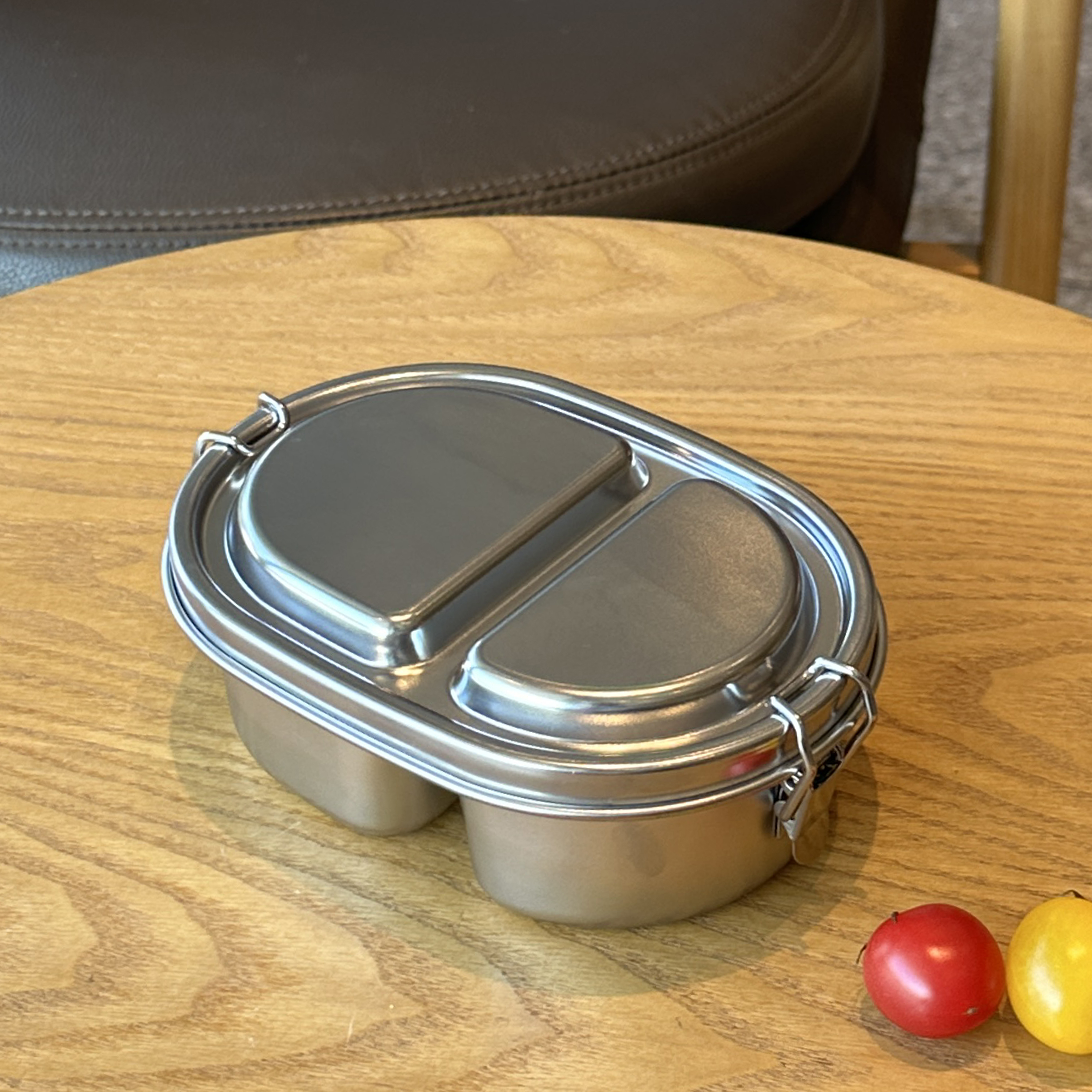 日式304小号密封饭盒2格不锈钢