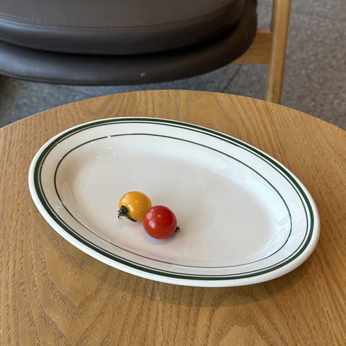 美国tuxton耐高温烤箱椭圆西餐盘