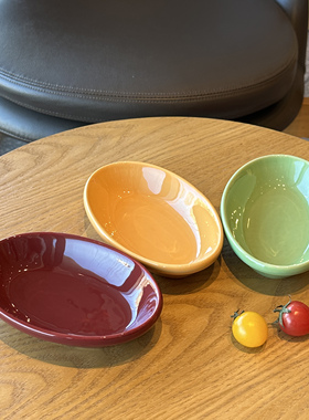 Tuxton正品糖果色陶瓷西餐盘面碗汤碗意面盘极简北欧纯色家用