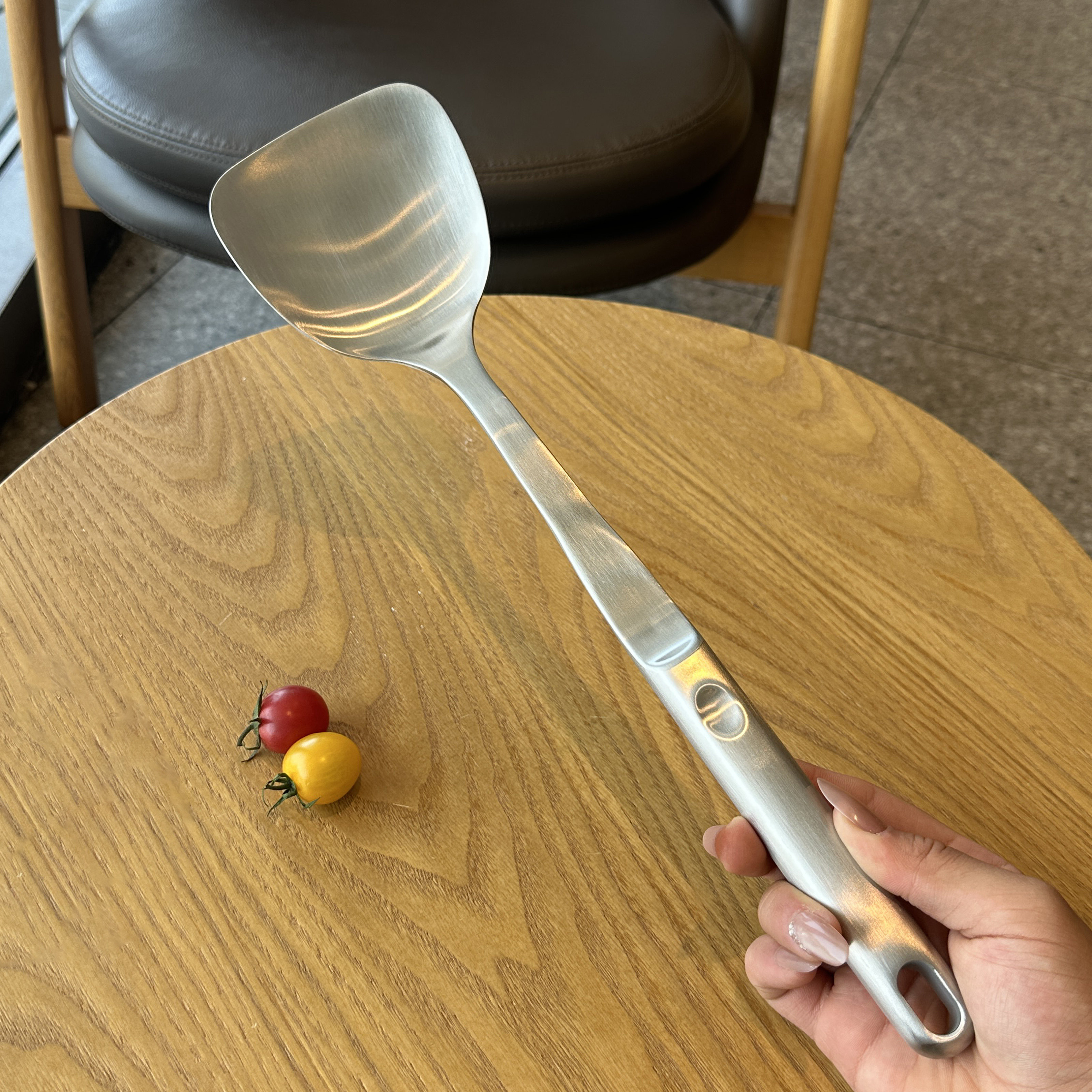 卓德铭18/10不锈钢匠心炒菜铲子加厚手柄拉丝工艺炒勺锅铲钢铲