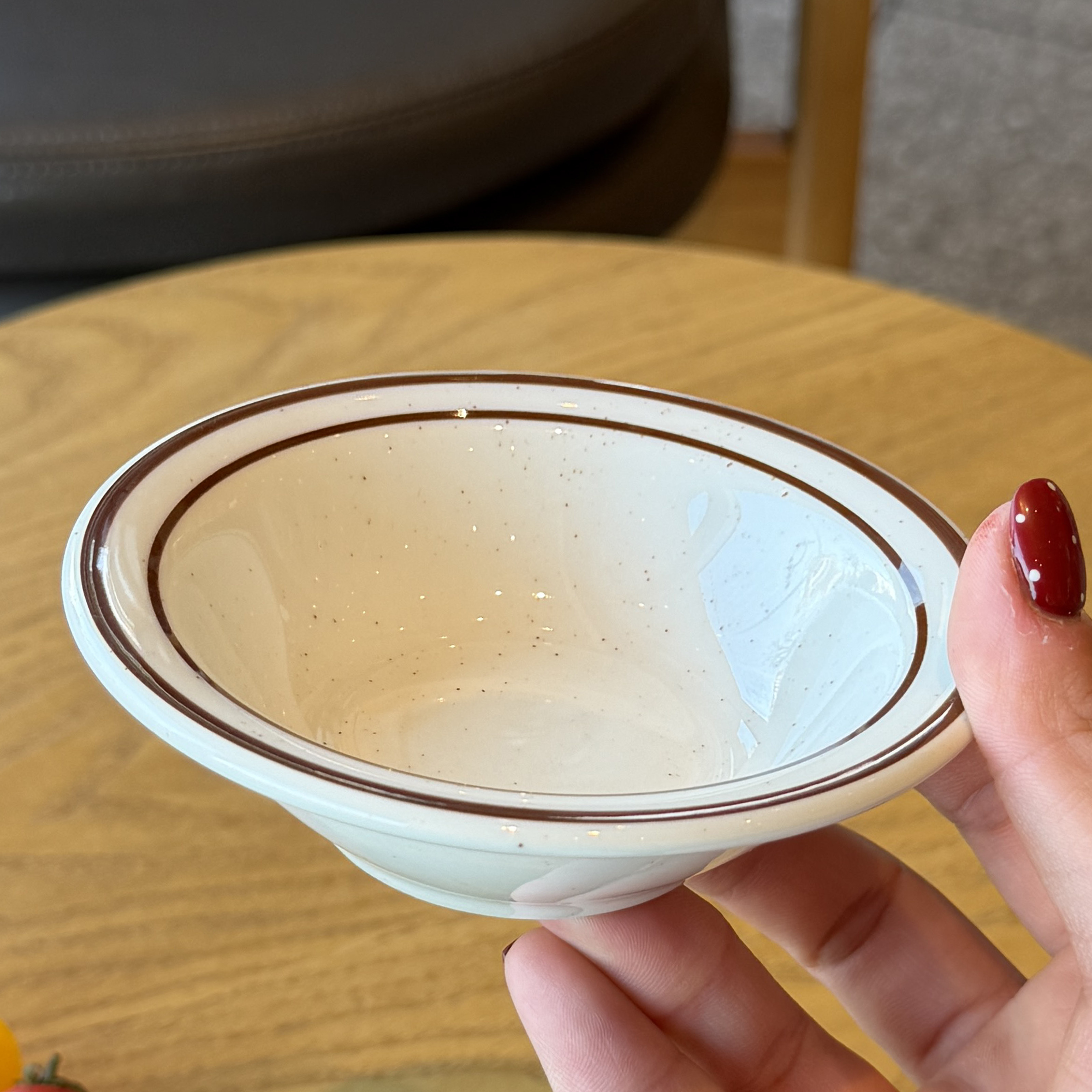 TUXTON正品棕色线条芝麻点耐高温陶瓷餐盘釉下彩水果碗调料碗,餐饮具,碟,淘宝优惠券,粉丝福利购,淘宝优惠卷