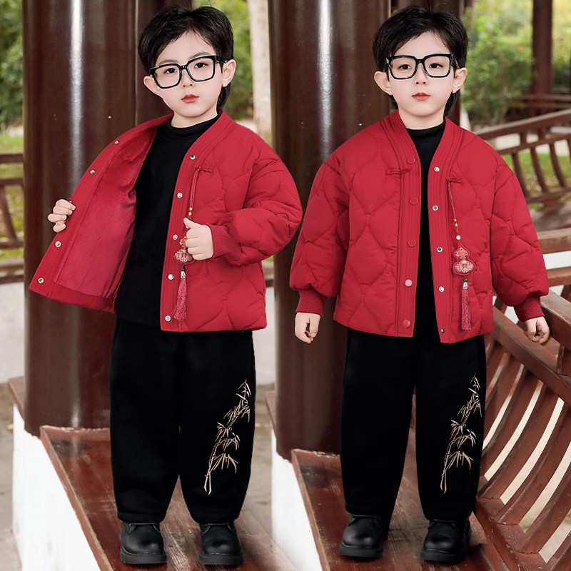 童装男童拜年服新款冬季棉衣宝宝中国风棉服儿童红色唐装加厚外套,童装/婴儿装/亲子装,唐装,淘宝优惠券,粉丝福利购,淘宝优惠卷