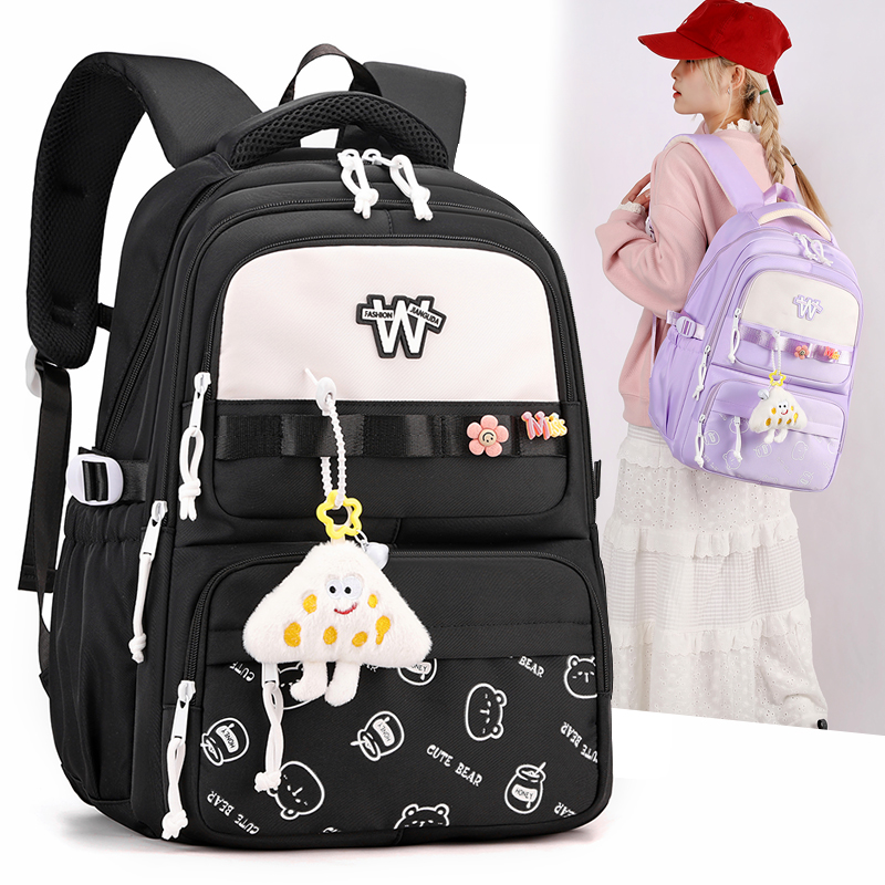 小学生书包女减负护脊