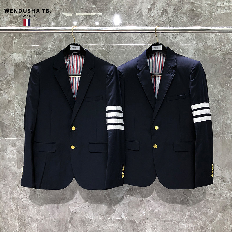 tb经典修身西装男女情侣款西服外套长袖四条杠白领休闲职业装伴郎