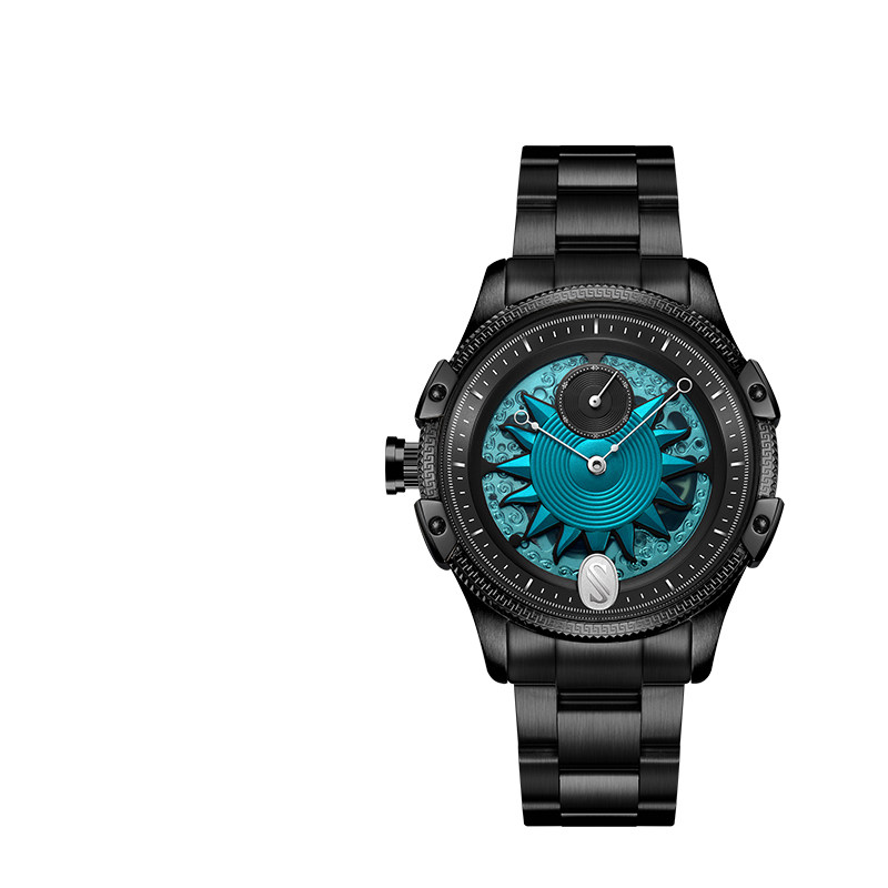 SNIICA史尼嘉手表男全自动镂空机械表皮带款防水大表盘时尚腕表