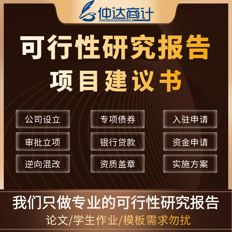 可行性分析研究报告项目立项可研报告编制修改项目建议书实施方案