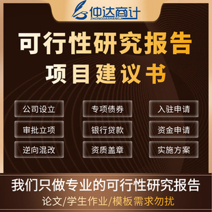 可行性分析研究报告项目立项可研报告编制修改项目建议书实施方案