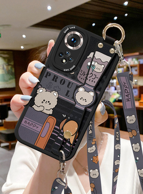 琛赋适用华为Nova9手机壳10女新款nowa8斜挎挂绳novo7腕带13小熊6se防摔nove5i硅胶12跨背带pro保护套11ultra