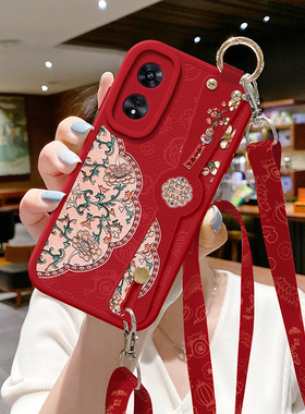 适用oppo a98手机壳a97新款a96福禄花a95背带a93s挂绳a58x简约a57斜挎a56腕带a55外壳a53软硅胶a32保护套A2女