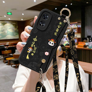 适用oppo a96防摔a95斜挎挂绳a93s诸事皆顺a32熊猫a58女a57国潮a56保护套a55腕带a53背带A2 a98手机壳a97新款
