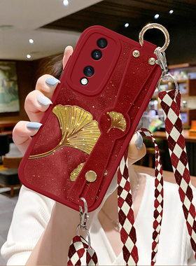 琛赋适用荣耀90手机壳300新款200银杏花400斜挎100可80背带x50i挂绳50畅玩60plus华为70pro腕带V30保护套x10