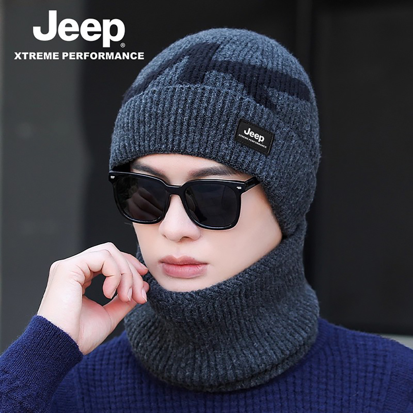 户外毛线帽jeep吉普冬季